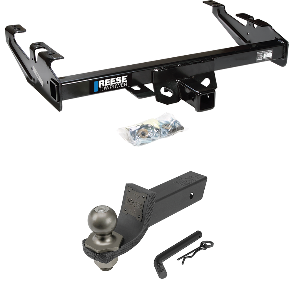 Fits 1992-2000 Chevrolet K2500 Trailer Hitch Tow PKG + Interlock Tactical Starter Kit w/ 2" Drop & 2" Ball (For Crew Cab Models) By Reese Towpower