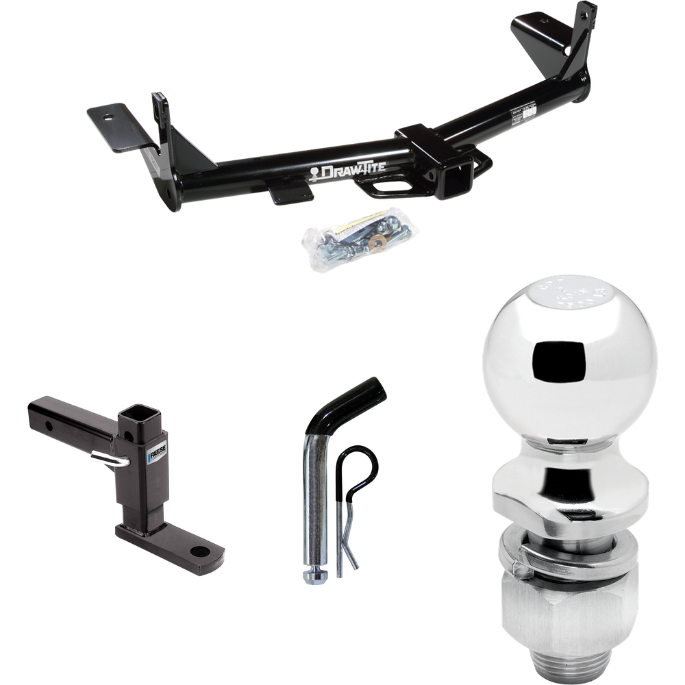 Fits 2006-2010 Ford Explorer Trailer Hitch Tow PKG w/ Adjustable Drop Rise Ball Mount + Pin/Clip + 2" Ball (For w/1-1/4" Receivers Models) By Draw-Tite