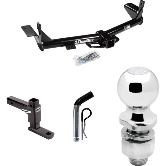 Fits 2006-2010 Ford Explorer Trailer Hitch Tow PKG w/ Adjustable Drop Rise Ball Mount + Pin/Clip + 2" Ball (For w/1-1/4" Receivers Models) By Draw-Tite