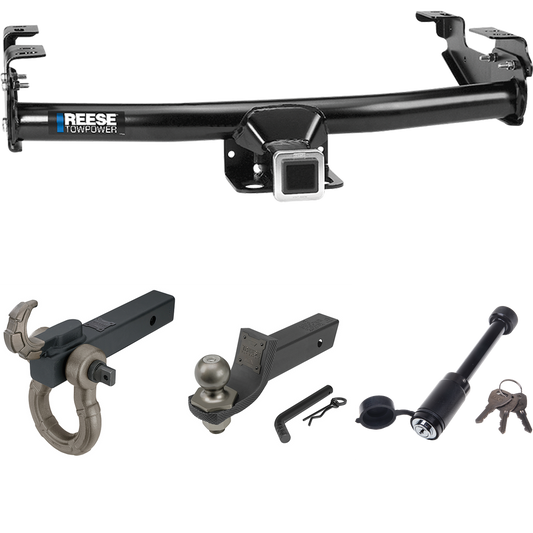 Fits 1987-1996 Ford F-250 Trailer Hitch Tow PKG + Interlock Tactical Starter Kit w/ 2" Drop & 2" Ball + Tactical Hook & Shackle Mount + Tactical Dogbone Lock By Reese Towpower