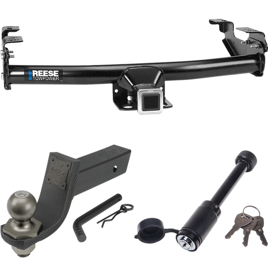 Fits 1986-1989 Dodge D100 Trailer Hitch Tow PKG + Interlock Tactical Starter Kit w/ 3-1/4" Drop & 2" Ball + Tactical Dogbone Lock By Reese Towpower