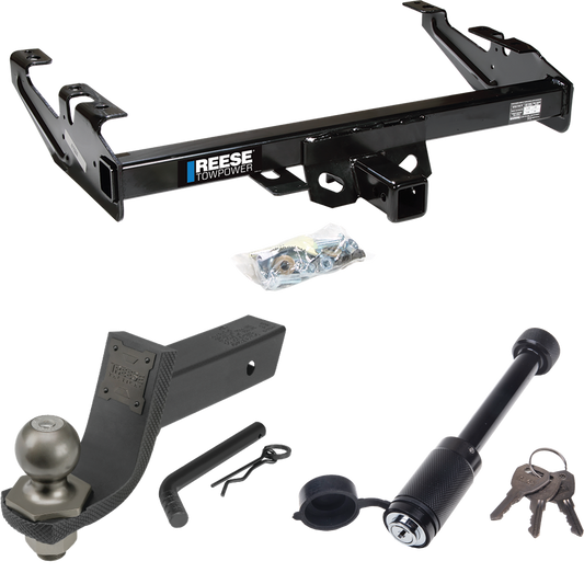 Fits 1988-1999 Chevrolet C1500 Trailer Hitch Tow PKG + Interlock Tactical Starter Kit w/ 3-1/4" Drop & 2" Ball + Tactical Dogbone Lock By Reese Towpower