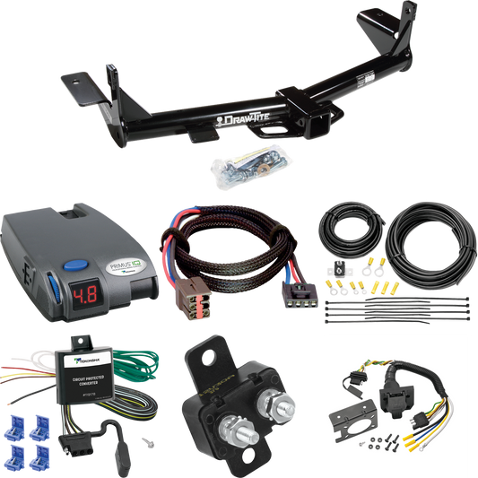 Fits 2006-2010 Ford Explorer Trailer Hitch Tow PKG w/ Tekonsha Primus IQ Brake Control + Plug & Play BC Adapter + 7-Way RV Wiring (For w/1-1/4" Receivers Models) By Draw-Tite