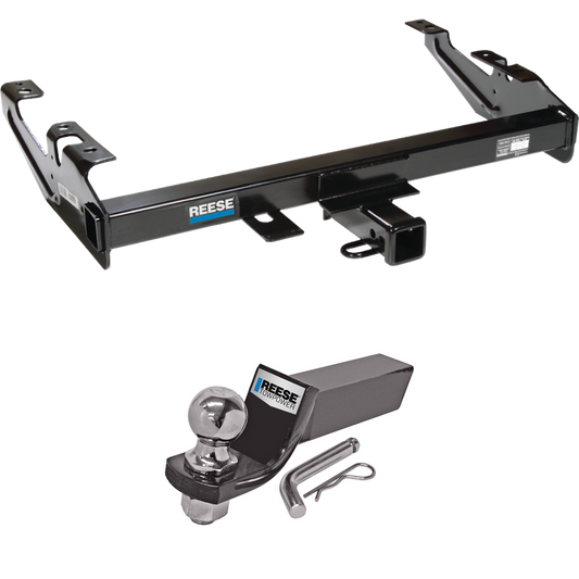 Fits 1988-2000 GMC K3500 Trailer Hitch Tow PKG w/ Starter Kit Ball Mount w/ 2" Drop & 2" Ball By Reese Towpower