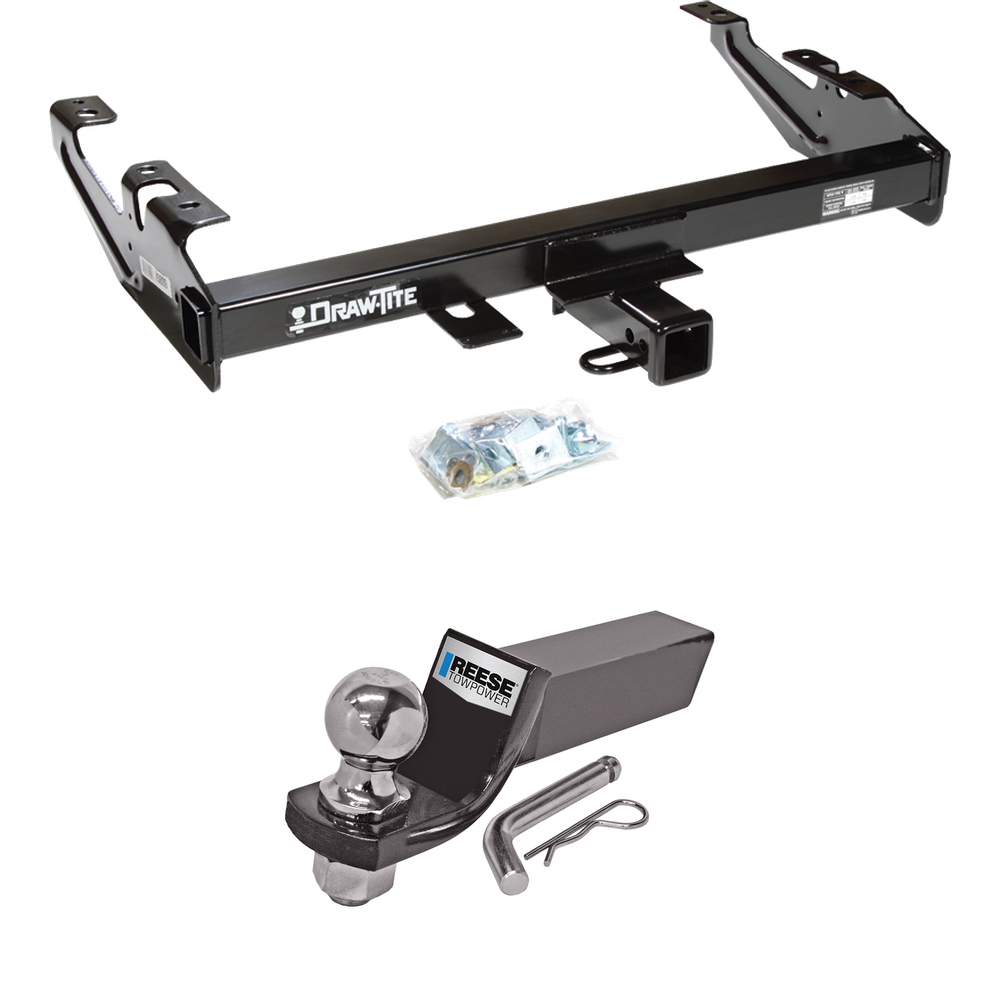 Fits 1988-1999 Chevrolet K1500 Trailer Hitch Tow PKG w/ Starter Kit Ball Mount w/ 2" Drop & 2" Ball By Draw-Tite