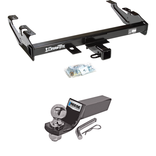 Fits 1988-1999 Chevrolet K1500 Trailer Hitch Tow PKG w/ Starter Kit Ball Mount w/ 2" Drop & 2" Ball By Draw-Tite