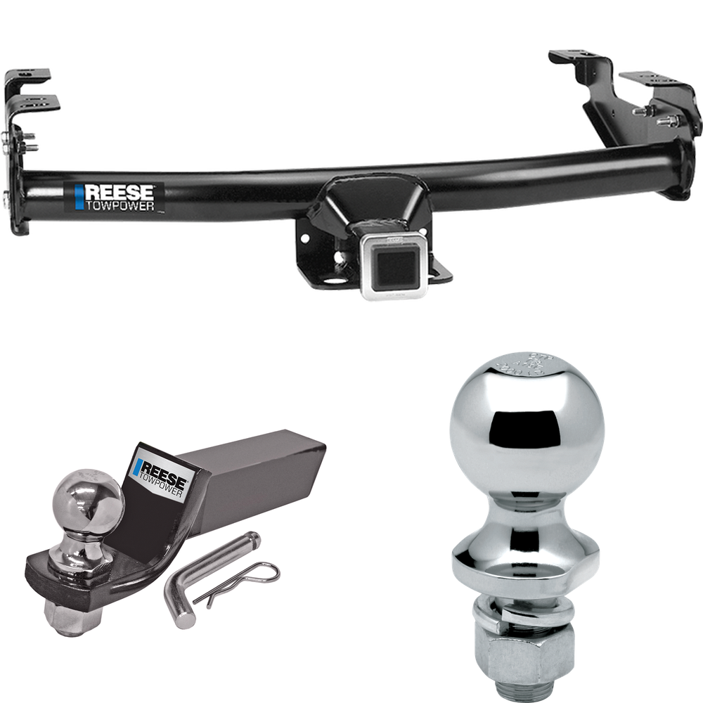 Fits 2004-2004 Ford F-150 Heritage Trailer Hitch Tow PKG w/ Starter Kit Ball Mount w/ 2" Drop & 2" Ball + 1-7/8" Ball (For Styleside Models) By Reese Towpower