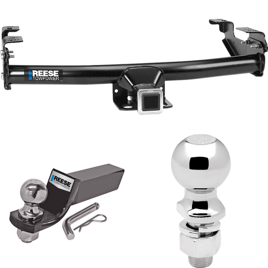 Fits 1981-1993 Dodge D350 Trailer Hitch Tow PKG w/ Starter Kit Ball Mount w/ 2" Drop & 2" Ball + 2-5/16" Ball By Reese Towpower