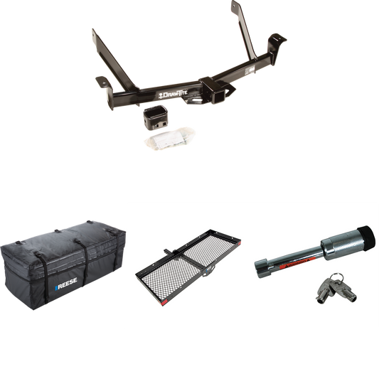 Fits 1991-1994 Mazda Navajo Trailer Hitch Tow PKG w/ 48" x 20" Cargo Carrier + Cargo Bag + Hitch Lock By Draw-Tite