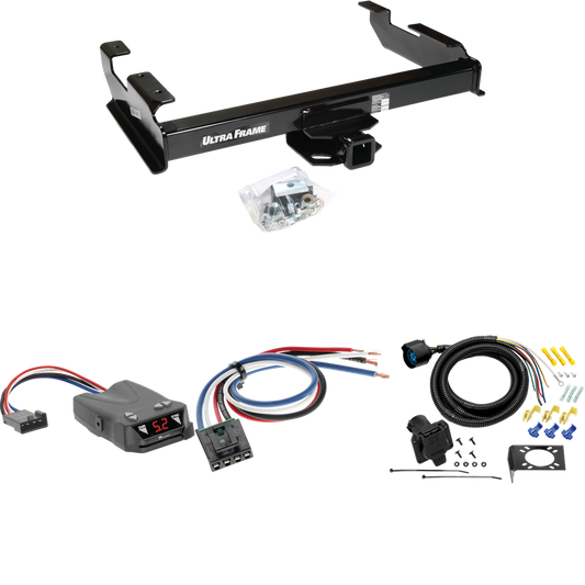 Fits 1988-2000 GMC K3500 Trailer Hitch Tow PKG w/ Tekonsha Brakeman IV Brake Control + Generic BC Wiring Adapter + 7-Way RV Wiring By Draw-Tite