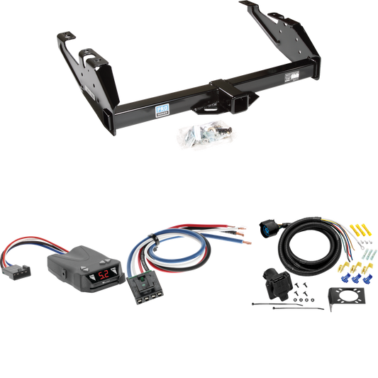 Fits 1992-2000 Chevrolet K2500 Trailer Hitch Tow PKG w/ Tekonsha Brakeman IV Brake Control + Generic BC Wiring Adapter + 7-Way RV Wiring (For Crew Cab Models) By Reese Towpower