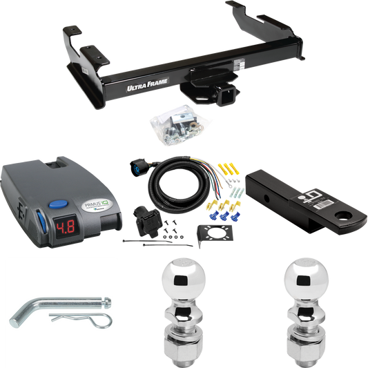 Fits 1988-2000 GMC K2500 Trailer Hitch Tow PKG w/ Tekonsha Primus IQ Brake Control + 7-Way RV Wiring + 2" & 2-5/16" Ball & Drop Mount By Draw-Tite