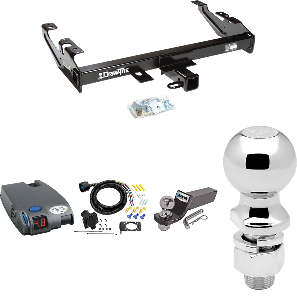 Se adapta al paquete de enganche de remolque GMC C2500 1988-2000 con control de freno Tekonsha Primus IQ + cableado RV de 7 vías + soporte de bola y caída de 2" y 2-5/16" de Draw-Tite