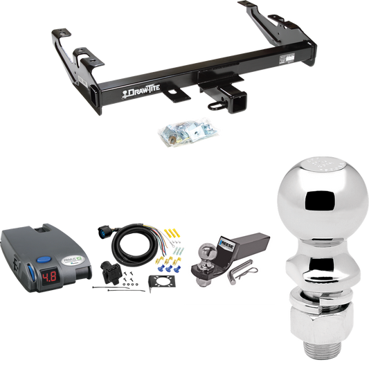 Se adapta al paquete de enganche de remolque GMC C2500 1988-2000 con control de freno Tekonsha Primus IQ + cableado RV de 7 vías + soporte de bola y caída de 2" y 2-5/16" de Draw-Tite