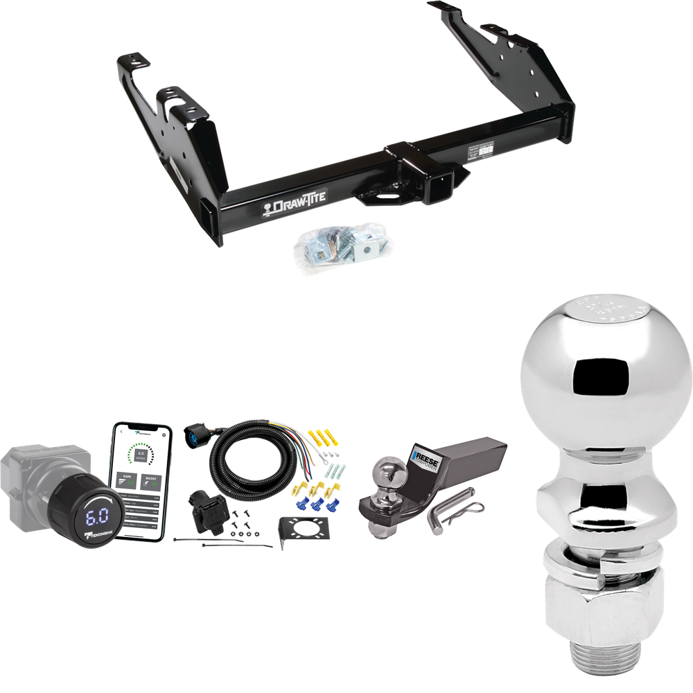 Fits 1988-1999 Chevrolet C2500 Trailer Hitch Tow PKG w/ Tekonsha Prodigy iD Bluetooth Wireless Brake Control + 7-Way RV Wiring + 2" & 2-5/16" Ball & Drop Mount (For Regular & Extended Cabs Models) By Draw-Tite