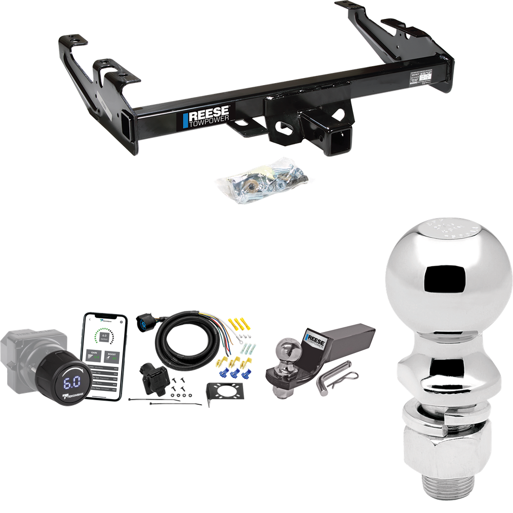 Fits 1988-2000 Chevrolet C3500 Trailer Hitch Tow PKG w/ Tekonsha Prodigy iD Bluetooth Wireless Brake Control + 7-Way RV Wiring + 2" & 2-5/16" Ball & Drop Mount (For Regular & Extended Cabs Models) By Reese Towpower