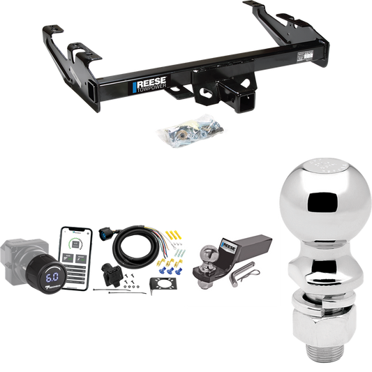 Fits 1988-2000 Chevrolet C3500 Trailer Hitch Tow PKG w/ Tekonsha Prodigy iD Bluetooth Wireless Brake Control + 7-Way RV Wiring + 2" & 2-5/16" Ball & Drop Mount (For Regular & Extended Cabs Models) By Reese Towpower