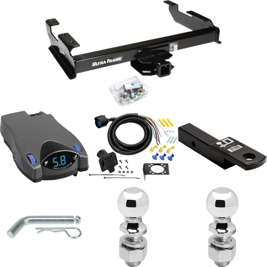 Fits 1988-2000 Chevrolet K2500 Trailer Hitch Tow PKG w/ Tekonsha Prodigy P2 Brake Control + 7-Way RV Wiring + 2" & 2-5/16" Ball & Drop Mount (For Regular & Extended Cabs Models) By Draw-Tite