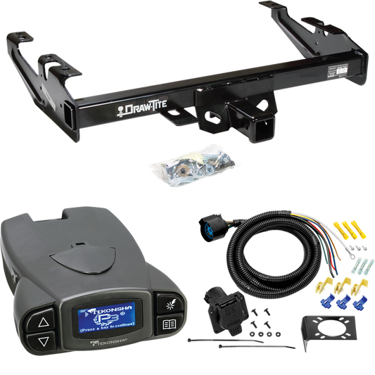 Fits 1988-1999 Chevrolet K2500 Trailer Hitch Tow PKG w/ Tekonsha Prodigy P3 Brake Control + 7-Way RV Wiring (For Regular & Extended Cabs Models) By Draw-Tite