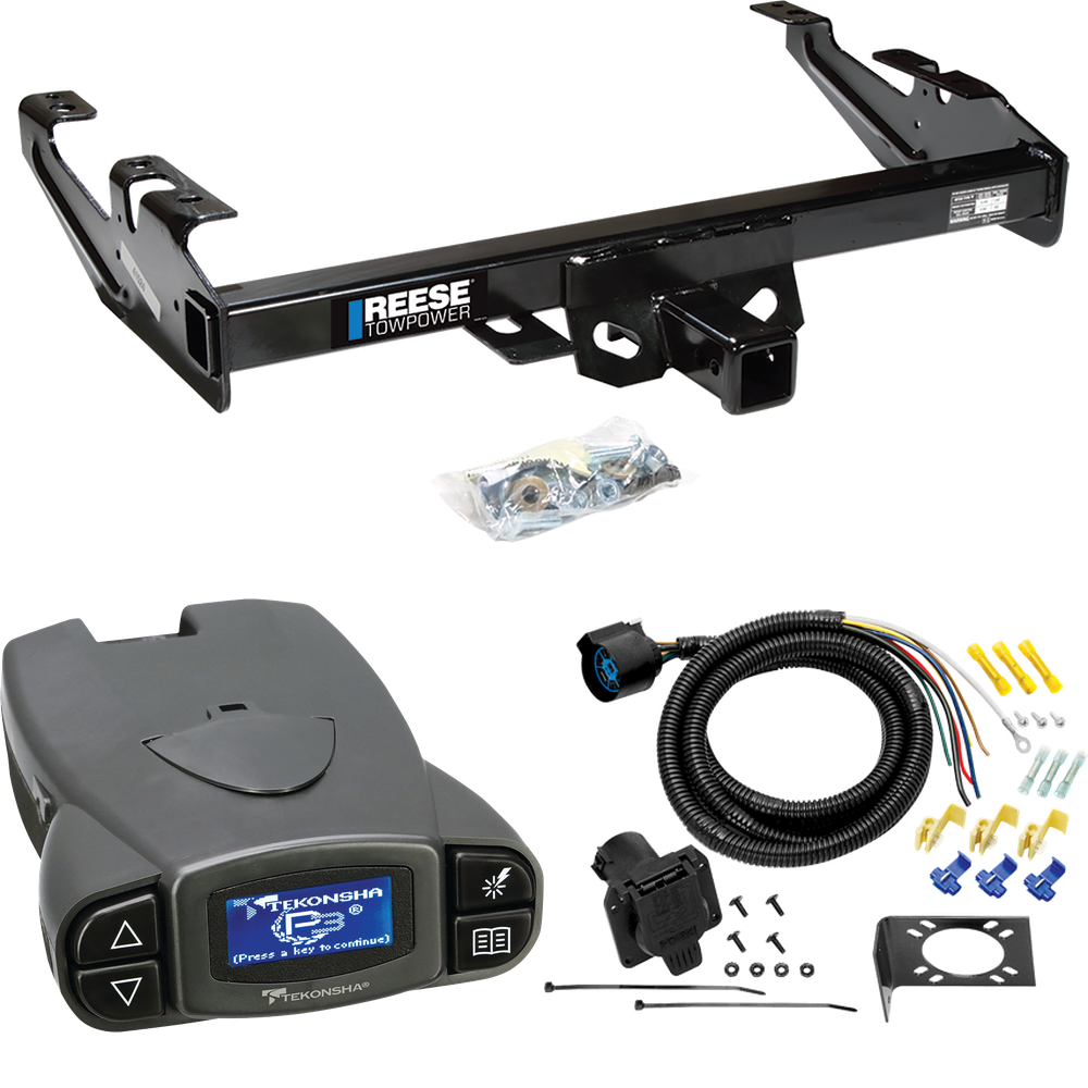 Fits 1988-1999 GMC C1500 Trailer Hitch Tow PKG w/ Tekonsha Prodigy P3 Brake Control + 7-Way RV Wiring By Reese Towpower