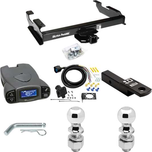 Fits 1992-2000 Chevrolet C2500 Trailer Hitch Tow PKG w/ Tekonsha Prodigy P3 Brake Control + 7-Way RV Wiring + 2" & 2-5/16" Ball & Drop Mount (For Crew Cab Models) By Draw-Tite