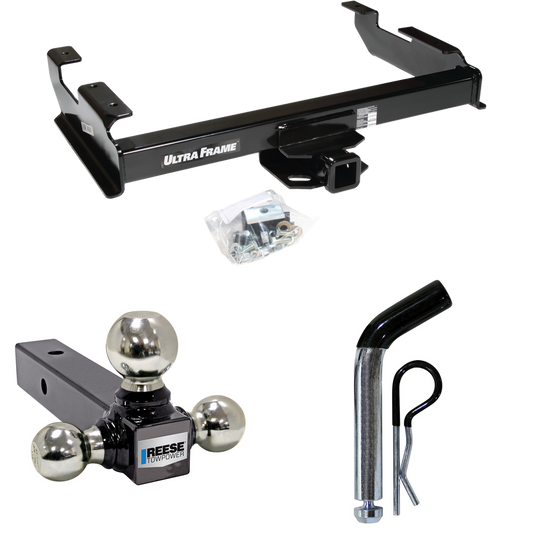 Fits 1988-1999 GMC K1500 Trailer Hitch Tow PKG w/ Triple Ball Ball Mount 1-7/8" & 2" & 2-5/16" Trailer Balls + Pin/Clip By Draw-Tite