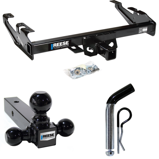 Fits 1988-2000 GMC C3500 Trailer Hitch Tow PKG w/ Triple Ball Ball Mount 1-7/8" & 2" & 2-5/16" Trailer Balls + Pin/Clip By Reese Towpower