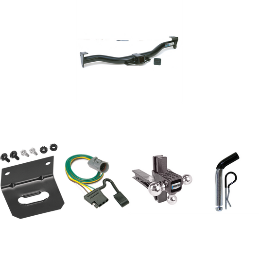 Fits 1997-2001 Mercury Mountaineer Trailer Hitch Tow PKG w/ 4-Flat Wiring Harness + Adjustable Drop Rise Triple Ball Ball Mount 1-7/8" & 2" & 2-5/16" Trailer Balls + Pin/Clip + Wiring Bracket (For w/Factory Tow Package Models) By Reese Towpower