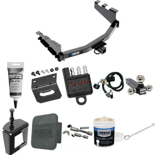 Fits 2019-2019 Chevrolet Silverado 1500 LD (Old Body) Trailer Hitch Tow PKG w/ 4-Flat Wiring + Triple Ball Ball Mount 1-7/8" & 2" & 2-5/16" Trailer Balls + Wiring Bracket + Hitch Cover + Dual Hitch & Coupler Locks + Wiring Tester + Ball Lube + Electr