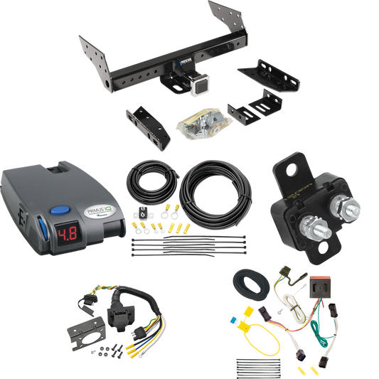 Se adapta al paquete de enganche de remolque Jeep Liberty 2002-2007 con control de freno Tekonsha Primus IQ + cableado RV de 7 vías de Reese Towpower