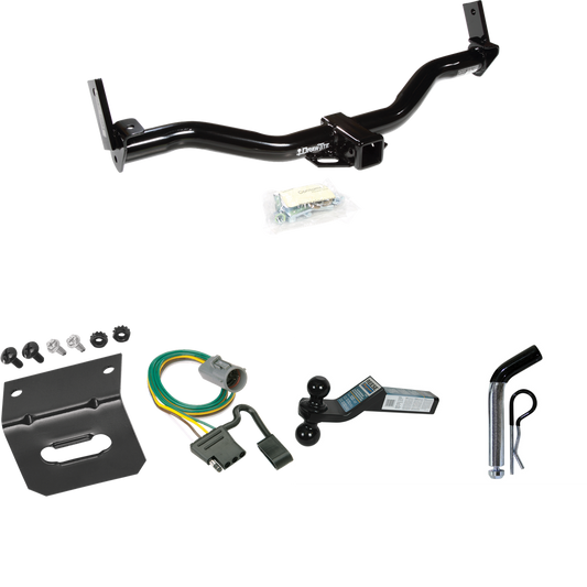 Fits 1997-2001 Mercury Mountaineer Trailer Hitch Tow PKG w/ 4-Flat Wiring Harness + Dual Ball Ball Mount 2" & 2-5/16" Trailer Balls + Pin/Clip +  Wiring Bracket (For w/Factory Tow Package Models) By Draw-Tite