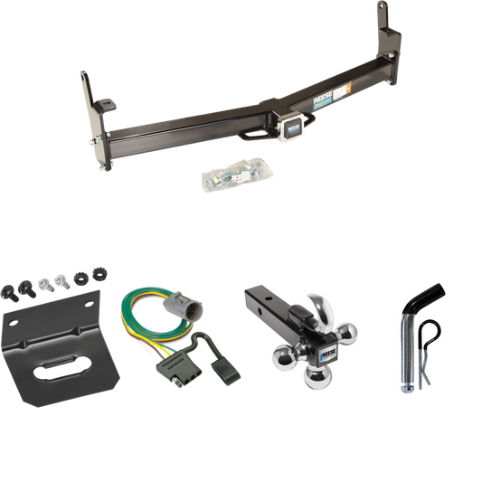 Fits 1997-2001 Mercury Mountaineer Trailer Hitch Tow PKG w/ 4-Flat Wiring Harness + Triple Ball Ball Mount 1-7/8" & 2" & 2-5/16" Trailer Balls w/ Tow Hook + Pin/Clip + Wiring Bracket (For w/Factory Tow Package Models) By Reese Towpower