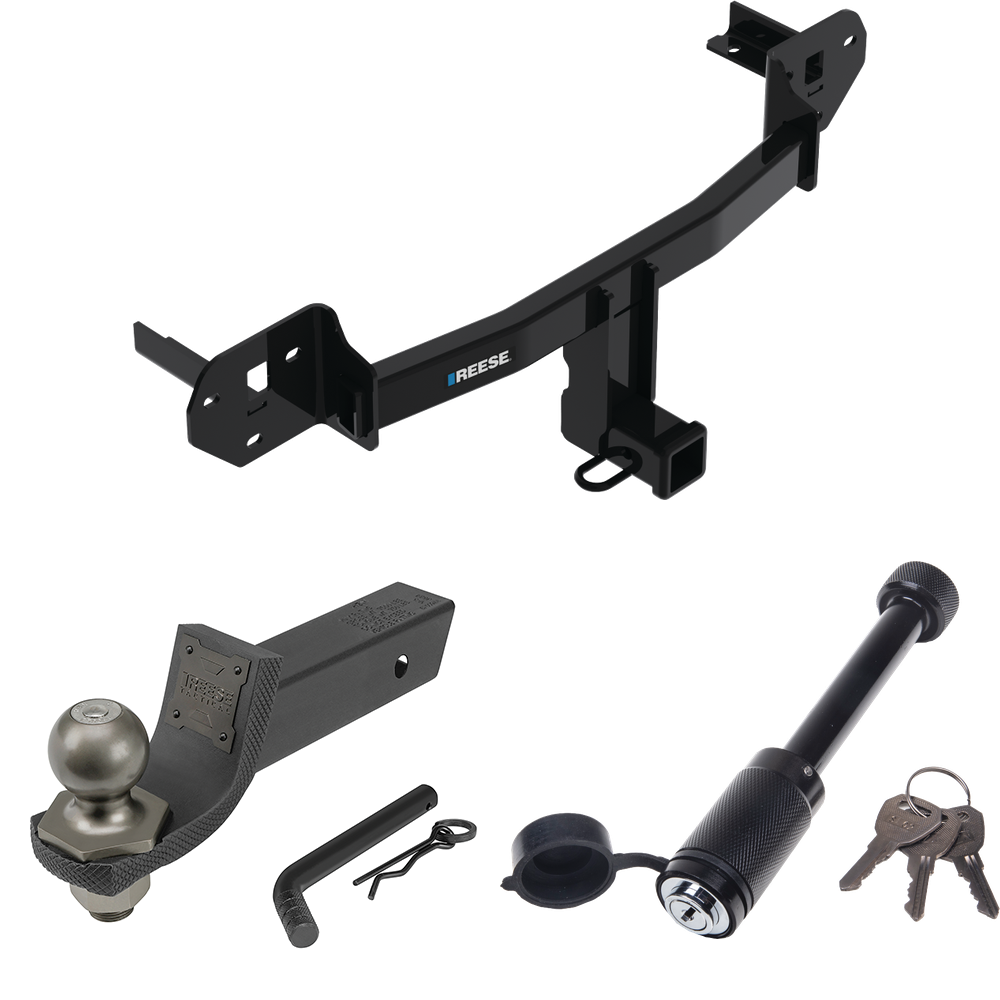 Fits 2020-2023 Subaru Outback Trailer Hitch Tow PKG + Interlock Tactical Starter Kit w/ 2" Drop & 2" Ball + Tactical Dogbone Lock (For Wagon Models) By Reese Towpower