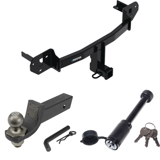 Fits 2020-2023 Subaru Outback Trailer Hitch Tow PKG + Interlock Tactical Starter Kit w/ 2" Drop & 2" Ball + Tactical Dogbone Lock (For Wagon Models) By Reese Towpower