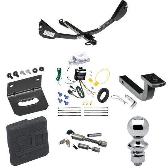 Fits 2010-2011 Chevrolet Camaro Trailer Hitch Tow PKG w/ 4-Flat Wiring Harness + Draw-Bar + 1-7/8" Ball + Wiring Bracket + Hitch Cover + Dual Hitch & Coupler Locks (Excludes: Convertible & w/Dealer Installed Ground Effects Models) By Draw-Tite