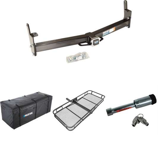 Fits 1997-2001 Mercury Mountaineer Trailer Hitch Tow PKG w/ 60" x 24" Cargo Carrier + Cargo Bag + Hitch Lock (For w/Factory Tow Package Models) By Reese Towpower