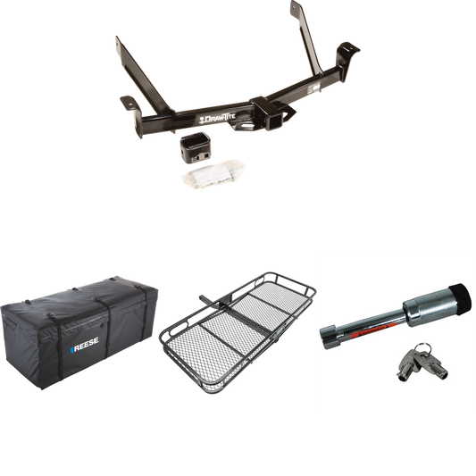 Fits 1991-2001 Ford Explorer Trailer Hitch Tow PKG w/ 60" x 24" Cargo Carrier + Cargo Bag + Hitch Lock By Draw-Tite