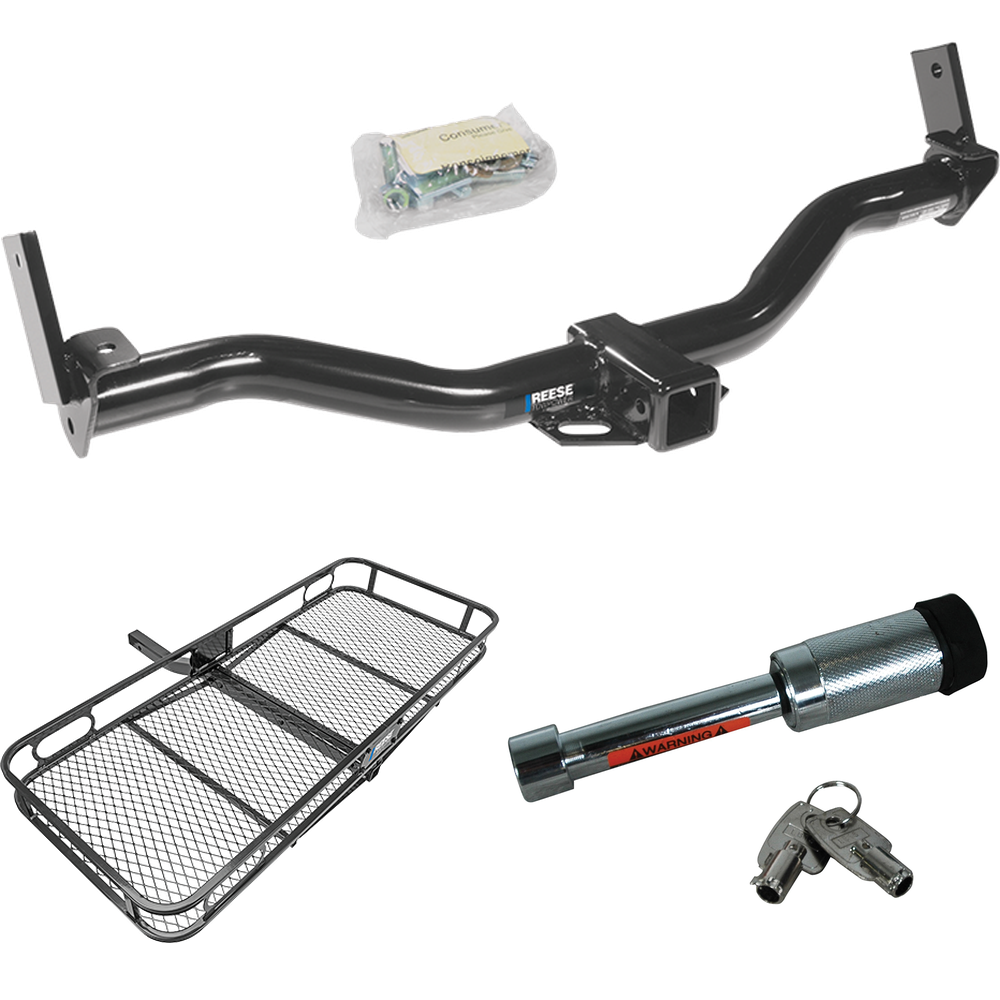 Fits 2001-2003 Ford Explorer Sport Trailer Hitch Tow PKG w/ 60" x 24" Cargo Carrier + Hitch Lock By Reese Towpower