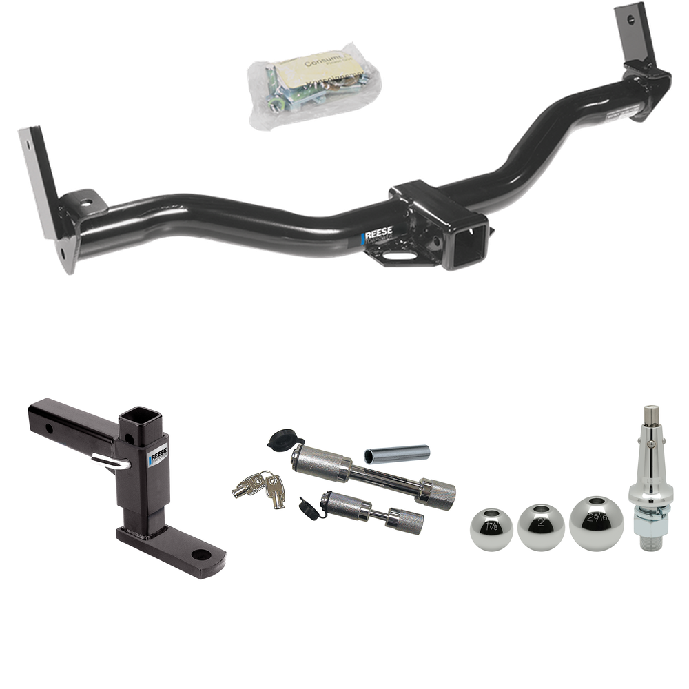 Se adapta al paquete de enganche de remolque deportivo Ford Explorer 2001-2003 con soporte de bola de elevación ajustable + enganche doble y cerraduras Copler + bolas intercambiables de 1-7/8", 2" y 2-5/16" de Reese Towpower