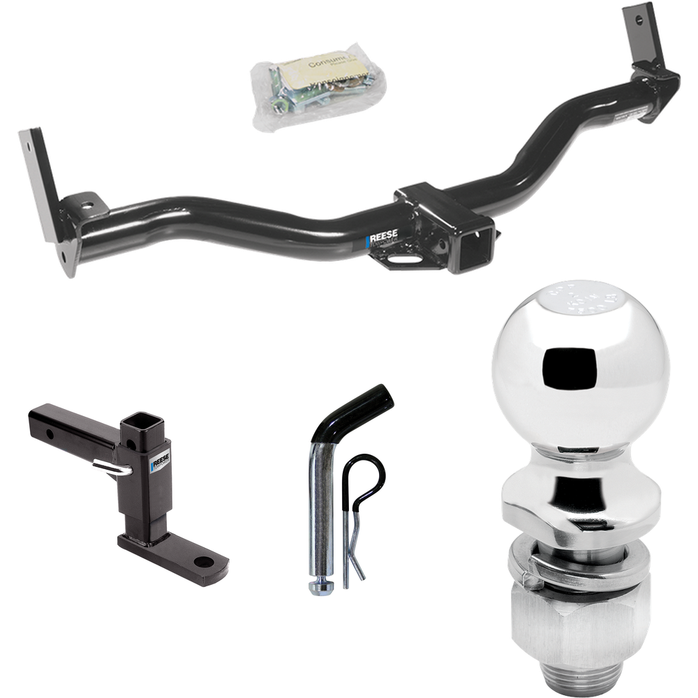 Fits 1997-2001 Mercury Mountaineer Trailer Hitch Tow PKG w/ Adjustable Drop Rise Ball Mount + Pin/Clip + 2" Ball (For w/Factory Tow Package Models) By Reese Towpower