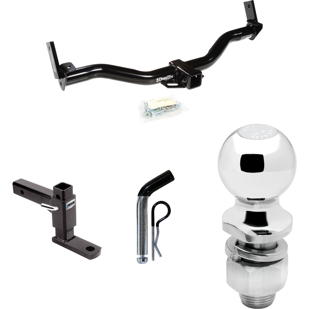 Fits 1997-2001 Mercury Mountaineer Trailer Hitch Tow PKG w/ Adjustable Drop Rise Ball Mount + Pin/Clip + 2" Ball (For w/Factory Tow Package Models) By Draw-Tite