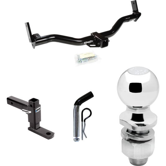 Fits 1997-2001 Mercury Mountaineer Trailer Hitch Tow PKG w/ Adjustable Drop Rise Ball Mount + Pin/Clip + 2" Ball (For w/Factory Tow Package Models) By Draw-Tite