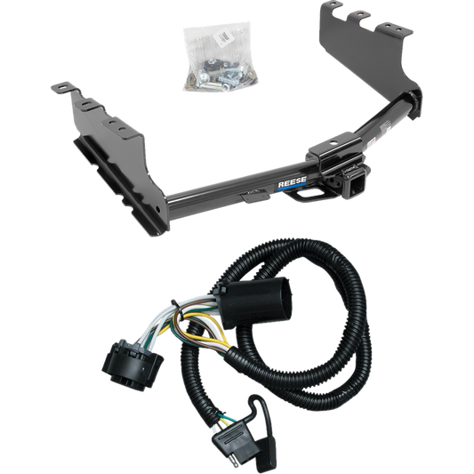 Fits 2014-2018 Chevrolet Silverado 1500 Trailer Hitch Tow PKG w/ 4-Flat Wiring Harness By Reese Towpower