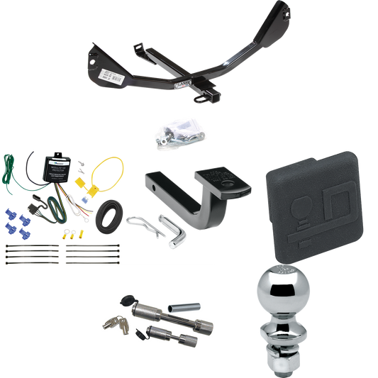 Fits 2014-2015 Chevrolet Camaro Trailer Hitch Tow PKG w/ 4-Flat Wiring Harness + Draw-Bar + 2" Ball + Hitch Cover + Dual Hitch & Coupler Locks (Excludes: Convertible & w/Dealer Installed Ground Effects Models) By Draw-Tite