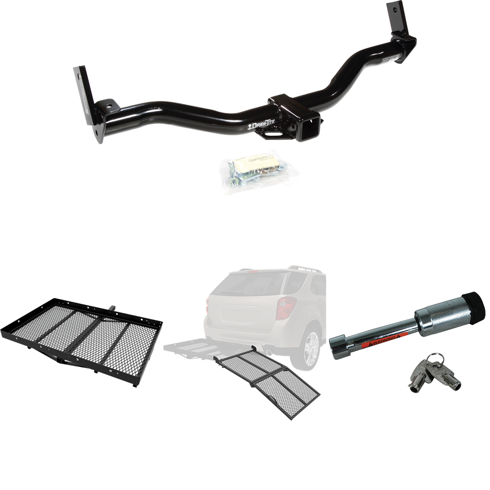 Se adapta al paquete de enganche de remolque Ford Explorer Sport 2001-2003 con transportador de carga + rampa plegable + bloqueo de enganche de Draw-Tite