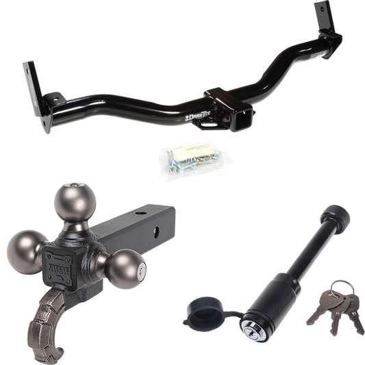 Fits 2001-2003 Ford Explorer Sport Trailer Hitch Tow PKG + Triple Ball Tactical Ball Mount 1-7/8" & 2" & 2-5/16" Balls w/ Tow Hook + Tactical Dogbone Lock By Draw-Tite