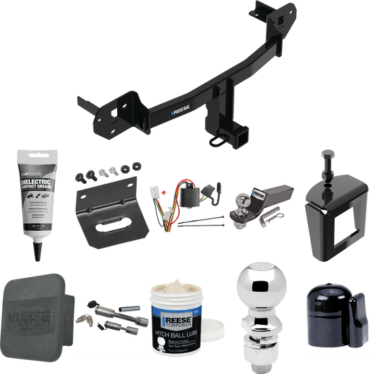 Fits 2020-2023 Subaru Outback Trailer Hitch Tow PKG w/ 4-Flat Wiring + Starter Kit Ball Mount w/ 2" Drop & 2" Ball + 2-5/16" Ball + Wiring Bracket + Dual Hitch & Coupler Locks + Hitch Cover + Wiring Tester + Ball Lube +Electric Grease + Ball Wrench +