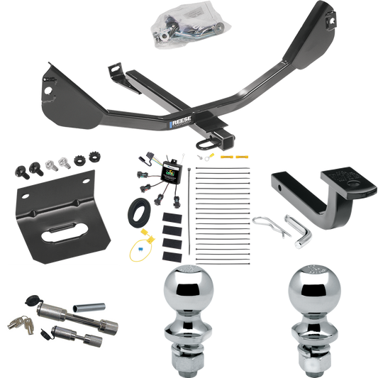 Fits 2010-2015 Chevrolet Camaro Trailer Hitch Tow PKG w/ 4-Flat Zero Contact "No Splice" Wiring Harness + Draw-Bar + 1-7/8" + 2" Ball + Wiring Bracket + Dual Hitch & Coupler Locks (Excludes: Convertible & w/Dealer Installed Ground Effects Models) By