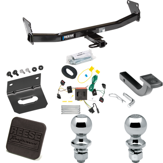 Fits 2008-2017 Jeep Patriot Trailer Hitch Tow PKG w/ 4-Flat Wiring Harness + Draw-Bar + 1-7/8" + 2" Ball + Wiring Bracket + Hitch Cover By Reese Towpower