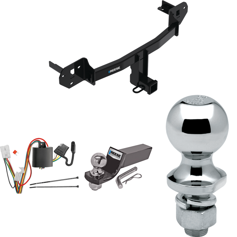 Fits 2020-2023 Subaru Outback Trailer Hitch Tow PKG w/ 4-Flat Wiring + Starter Kit Ball Mount w/ 2" Drop & 2" Ball + 1-7/8" Ball (For Wagon Models) By Reese Towpower